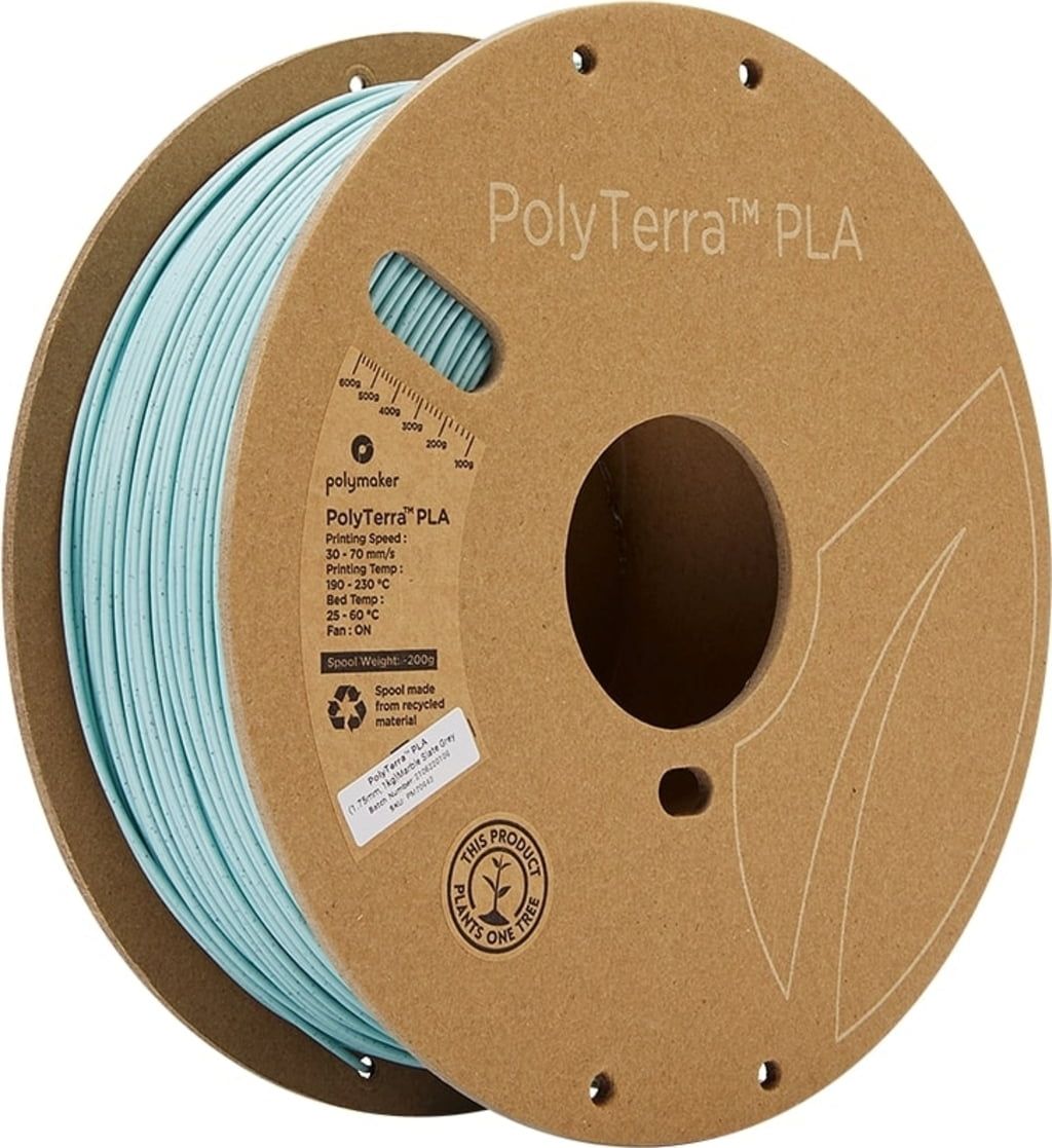 Polymaker - PolyTerra PLA - Gris Ardoise Marbré (Marble Slate Grey) - 1.75 mm - 1 kg