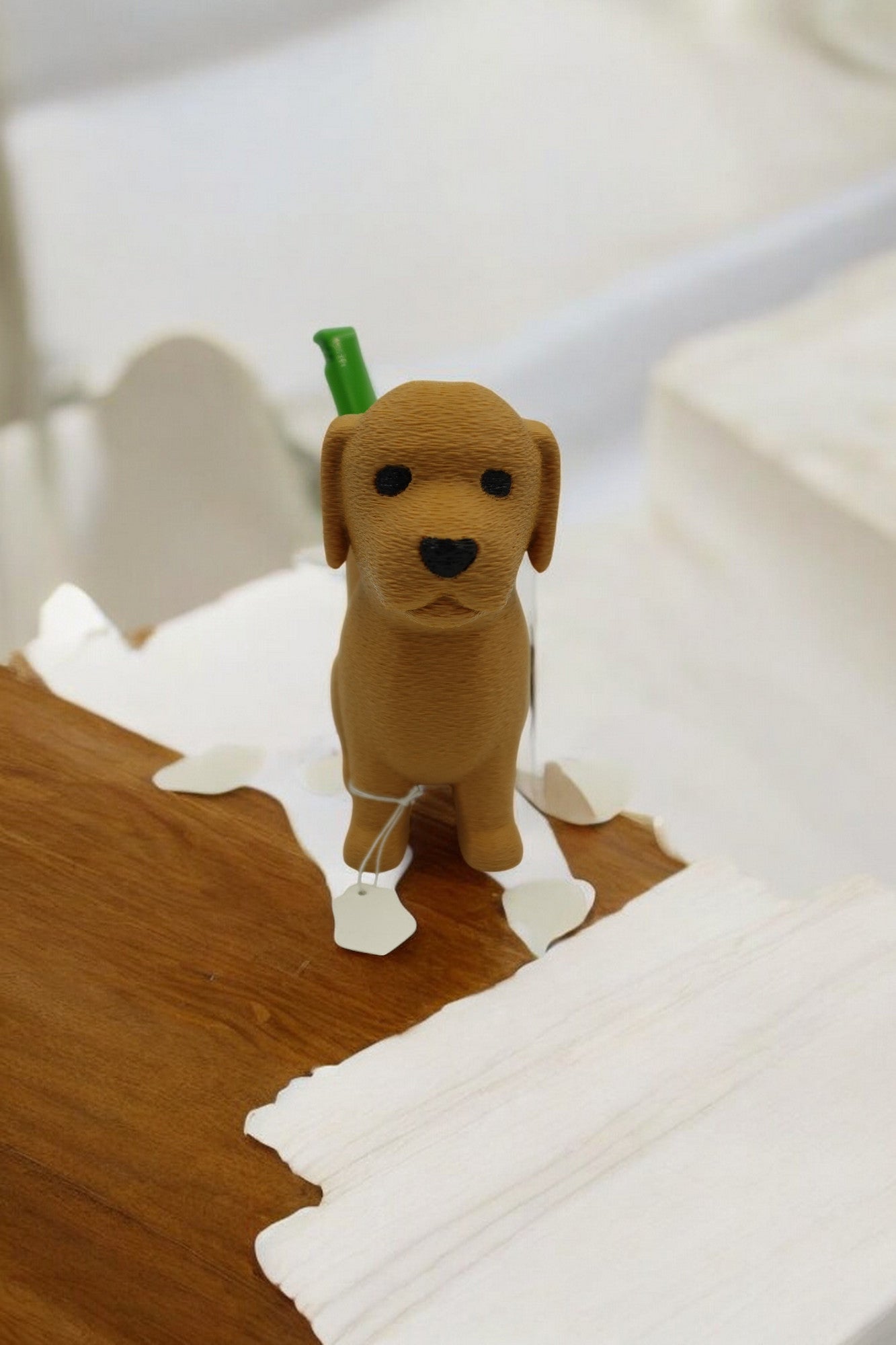 Chien porte stylo